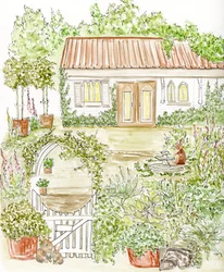 Verspielter Garten-Cottage