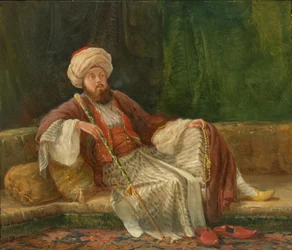 Westlicher Gentleman im orientalischen Kostüm