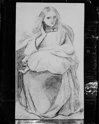 Fotografische Reproduktion von "Figure Study of Seated Woman with Child"