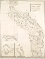 Eine Karte, die einen Teil der Küste Nordwestamerikas zeigt
