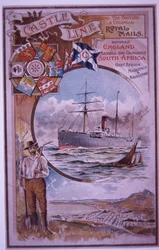 Castle Line Broschüre mit Passagierliste der Tantallon Castle, die 1898 von Kapstadt nach London segelte