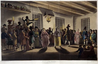 Tanz, das Menuett; in „Travels through Canada“, von George Heriot, ed. London