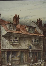 Häuser am Saffron Hill, London, zwischen Holborn und Clerkenwell, ca. 1883