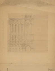 Mills Building, San Francisco, Kalifornien, Entwurfsskizze