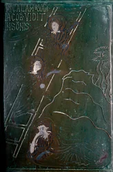 Jakob sieht im Traum die Engel auf der Bronzetürkachel, hergestellt in Konstantinopel im Jahr 1076. Monte Sant