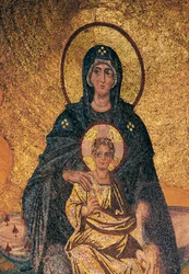 Jungfrau und Kind auf dem Thron (Mosaik)