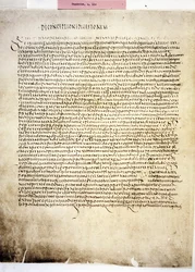 CORPUS JURIS CIVILIS: Eine Seite des Codex Iustinianus, Digestum., 6. Jahrhundert