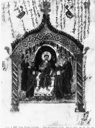 Christus unter den Ärzten, Folio aus den Rabula-Evangelien, 586 n. Chr.