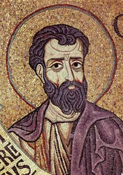 Der Prophet Hosea (8. Jahrhundert v. Chr.). Werk eines byzantinischen Meisters, Mosaik, Detail der Dekoration der Basilika San Marco in Venedig (Italien)