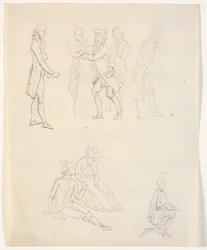 Drei Figurenstudien. Theaterszenen?