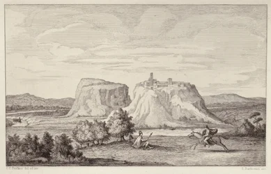 Imaginäre Ansicht des frühen Roms, graviert von B.Barloccini, 1849