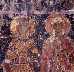 Fresko in der byzantinischen Kirche Agios Nikolaos, Maza, Kreta, Griechenland