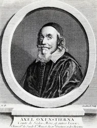 Porträt von Axel Oxenstierna Gustafsson (1583-1654), Kanzler des Königreichs Schweden, Gravur
