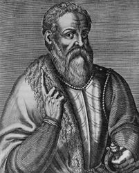 Porträt von Hernan Cortes (1485-1547), spanischer Konquistador, Gravur