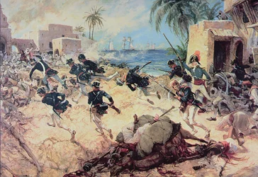 US-Marines erobern die Festung der Barbareskenpiraten in Derna, Tripolis, 27. April 1805