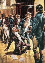 Spencer Perceval wird von John Bellingham im Unterhaus ermordet