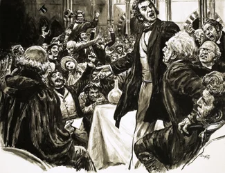 Thomas Huxley auf der Vortragsbühne