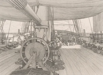 Deck eines Kriegsschiffs, ca. 1833
