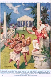 Der Marathon: Rennen zum Gedenken an einen großen griechischen Sieg, Illustration aus 