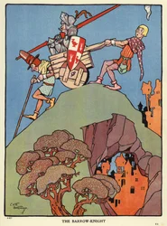 Der Hügelritter (Farblithographie)