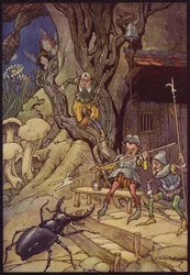 Der unwillkommene Besucher (Farblithografie)