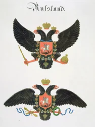 Wappen des Kaiserreichs Russland, aus einer Sammlung von Aquarellen, veröffentlicht in Deutschland, ca. 1830-33
