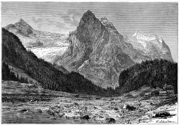 Das Wellhorn und der Rosenlaui-Gletscher, Schweiz, 19. Jahrhundert
