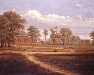 Blick über Clapham Common in Richtung North Side und The Pavement