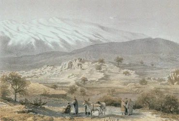 Berg Hermon. Radierung von Schacher - Steinkopk J.F. Editore