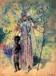 Titania, Kostümentwurf für „Ein Sommernachtstraum“, inszeniert von R. Courtneidge am Princes Theatre in Manchester