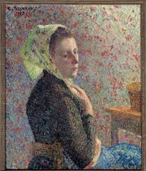 Porträt einer Frau mit grünem Tuch