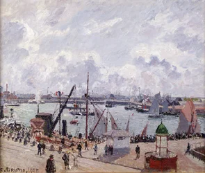 Der äußere Hafen von Le Havre, Quai de Southampton, das Honfleur-Boot verlässt den Hafen, 1903