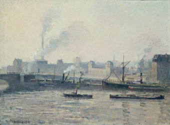 Die Saint-Sever-Brücke, Rouen, Nebel
