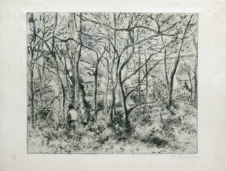 Landschaft unter Bäumen, in der Hermitage Pontoise, 1879
