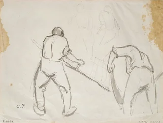 Drei Studien eines männlichen Erntearbeiters, ca. 1870er Jahre