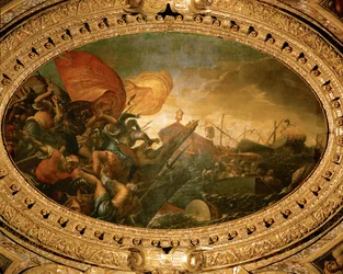 Seeschlacht zwischen Venezianern und Genuesen 1265 bei Trapani, Sizilien