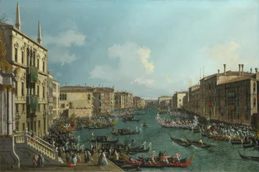 Eine Regatta auf dem Canal Grande