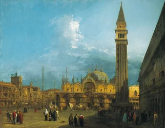 Canaletto - Markusplatz, Blick nach Osten zur Basilika und dem Campanile um 1723-4