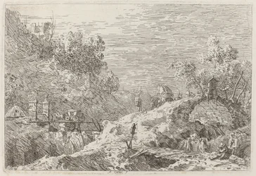 Berglandschaft mit fünf Brücken, ca. 1735-1746