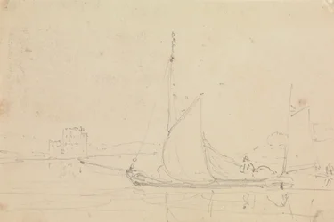 Skizze eines Segelbootes