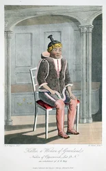 Kallie, eine Frau aus Grönland, Eingeborene von Oppernivick, Illustration aus 