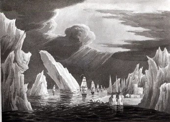Durchgang durch das Eis, 16. Juni 1818, graviert von D. Havell