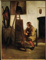 Junger Maler in seinem Atelier