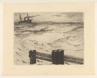 Dampfschiff auf See