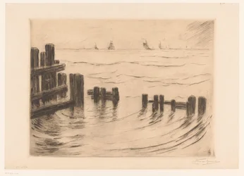 Zeegezicht mit Wellenbrechern bei Vlissingen
