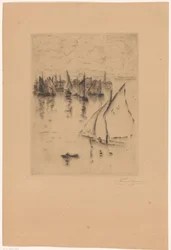 Segelschiffe vor dem Hafen von Le Havre
