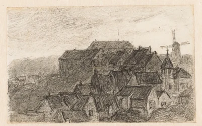 Stadtansicht von Kleve mit Mühle
