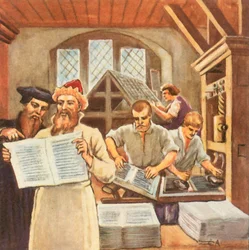 Gutenberg druckt die Bibel