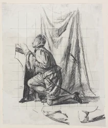 Entwurf zur Radierung "Der junge Mann und der Tod"