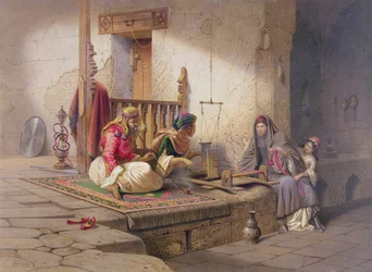Ein Weber in Esna, eine von 24 Illustrationen von G.W. Seitz, gedruckt um 1873